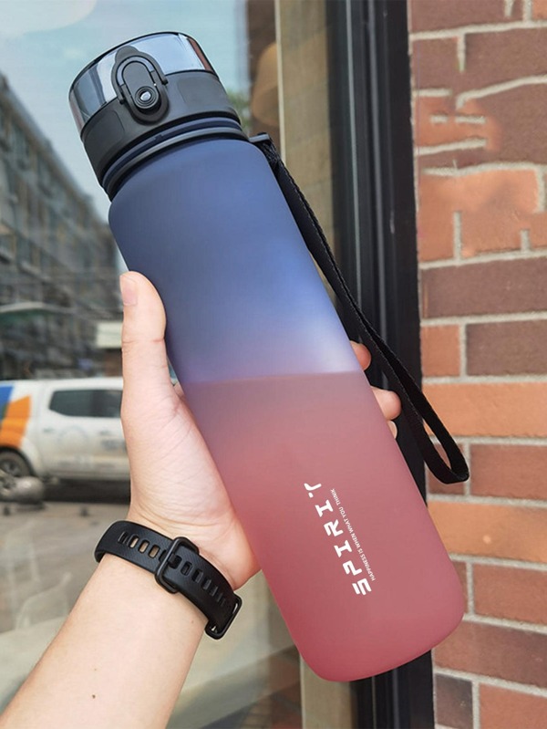 1PC 500ml, 650ml, 1000ml Gran Capacidad de Copa de Agua de Plástico con Degradado, Copa de Agua de Deporte Exterior, Botella de Agua de Beber Directa para Fácil Manejo