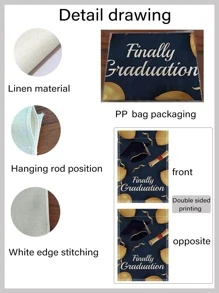 Khẩu Hiệu Đồ Họa Treo Ngoài Trời Lá Cờ Vải Hiện Đại Cờ Cho Ngoài Trời Sân Vườn Tiệc Tốt Nghiệp - Nhiều màu - Xem 6