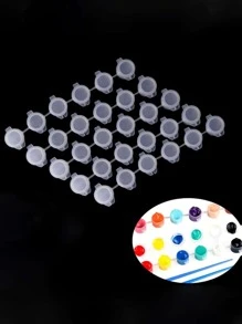 Hộp 12 cái Clear 5ML Palette Box, Hộp sơn đa năng đơn giản để vẽ tranh - Trong sáng - Xem 7