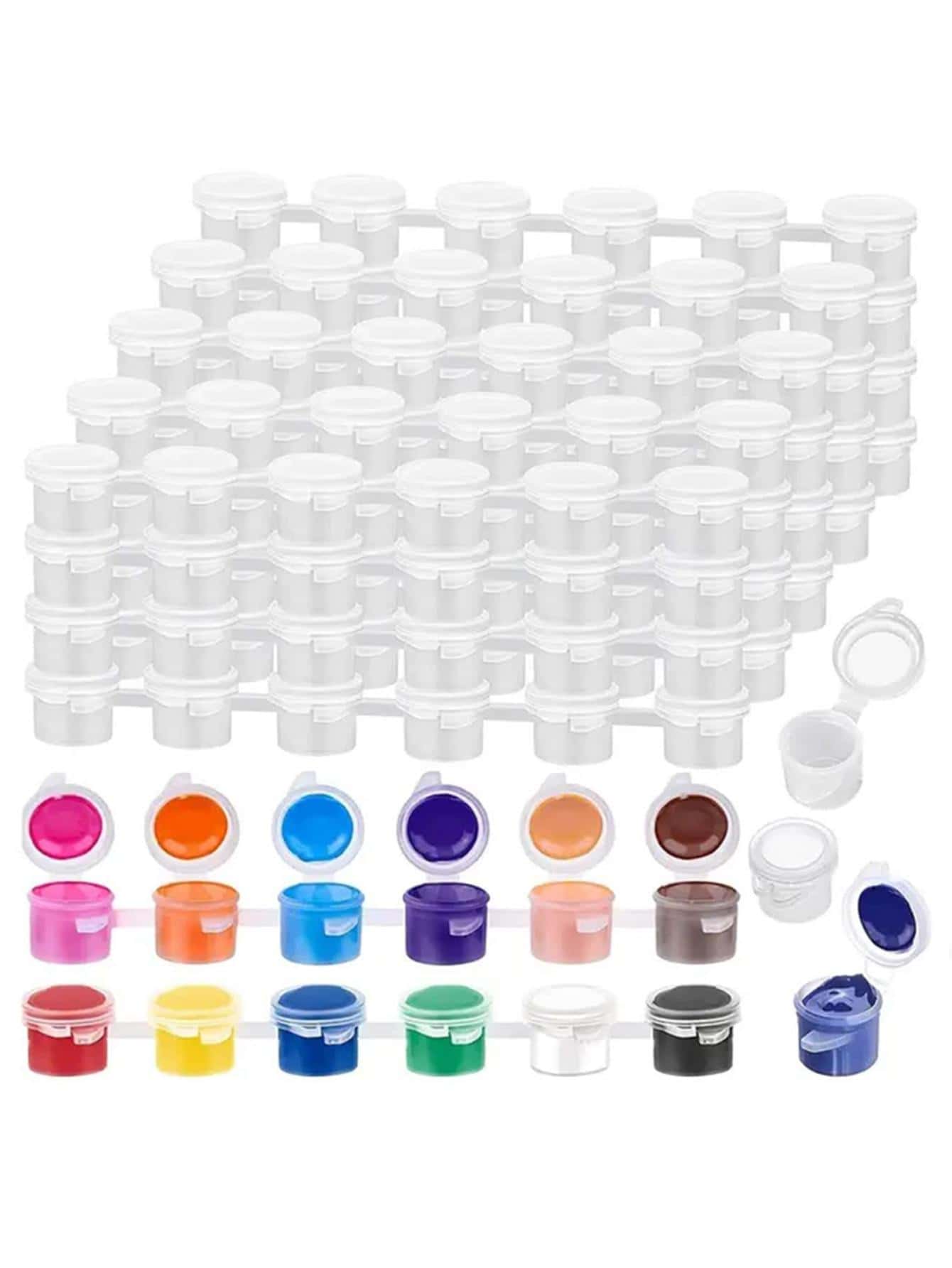 Hộp 12 cái Clear 5ML Palette Box, Hộp sơn đa năng đơn giản để vẽ tranh - Trong sáng - Xem 1