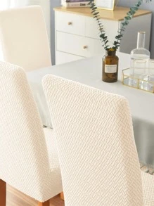 1 cái/4 cái Vỏ bọc ghế ăn bằng vải thun Jacquard Spandex Vỏ bọc ghế gia đình cho nhà bếp tiệc cưới - Màu be - Xem 5