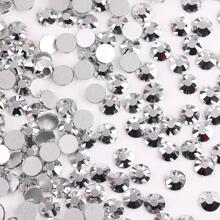 1440pcs 2-3mm DIY Diamonds Decor, Silver Round Artificial Crystals, Suitable For DIY Manicure, Crafts, Clothing, Bags, Shoes And More - Silver - View 1