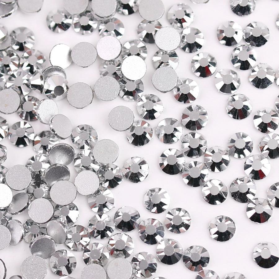 1440pcs 2-3mm DIY Diamonds Decor, Silver Round Artificial Crystals, Suitable For DIY Manicure, Crafts, Clothing, Bags, Shoes And More - Silver - View 1