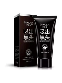 2 piezas Bioaqua Mascarilla de Carbón Activado para Puntos Negros y Acné para Piel Grasa 60mL 60g - Negro - Ver 4