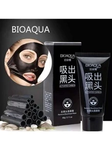 2 piezas Bioaqua Mascarilla de Carbón Activado para Puntos Negros y Acné para Piel Grasa 60mL 60g - Negro - Ver 1