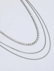 極簡風格多層腰鏈 - 銀色 - 查看 3