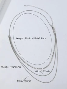 極簡風格多層腰鏈 - 銀色 - 查看 4