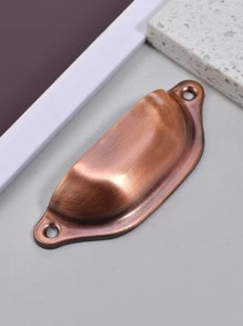 1pc Iron Drawer Pull, Simple Rose Gold Semicircle Design Drawer Handle For Home - Bronze - View 4