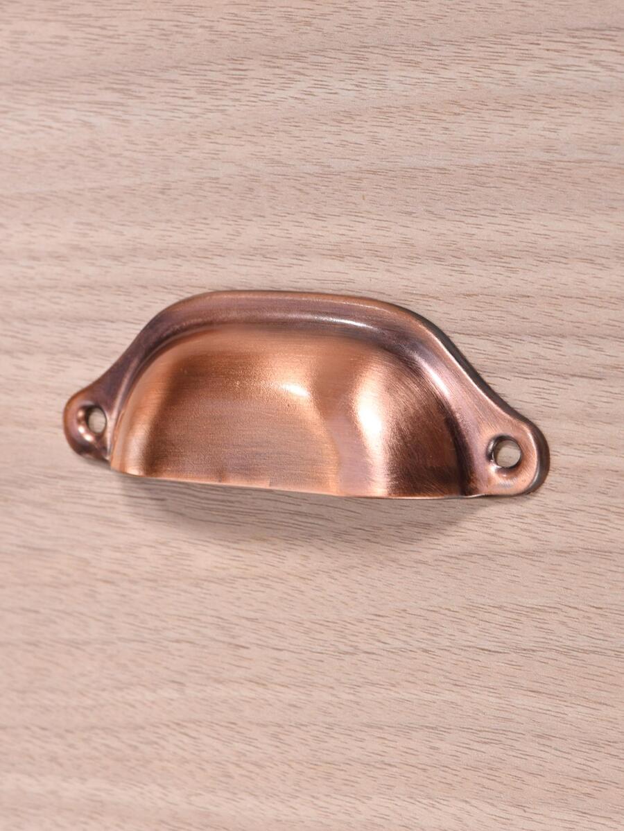 1pc Iron Drawer Pull, Simple Rose Gold Semicircle Design Drawer Handle For Home - Bronze - View 1