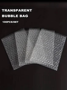 100 Cái/gói 15*20 Cm Túi Bong Bóng Trong Suốt Chống Sốc Cho Chuyển Phát Nhanh, bọt Nhựa Bong Bóng Bọc Thảm - Trong sáng - Xem 5
