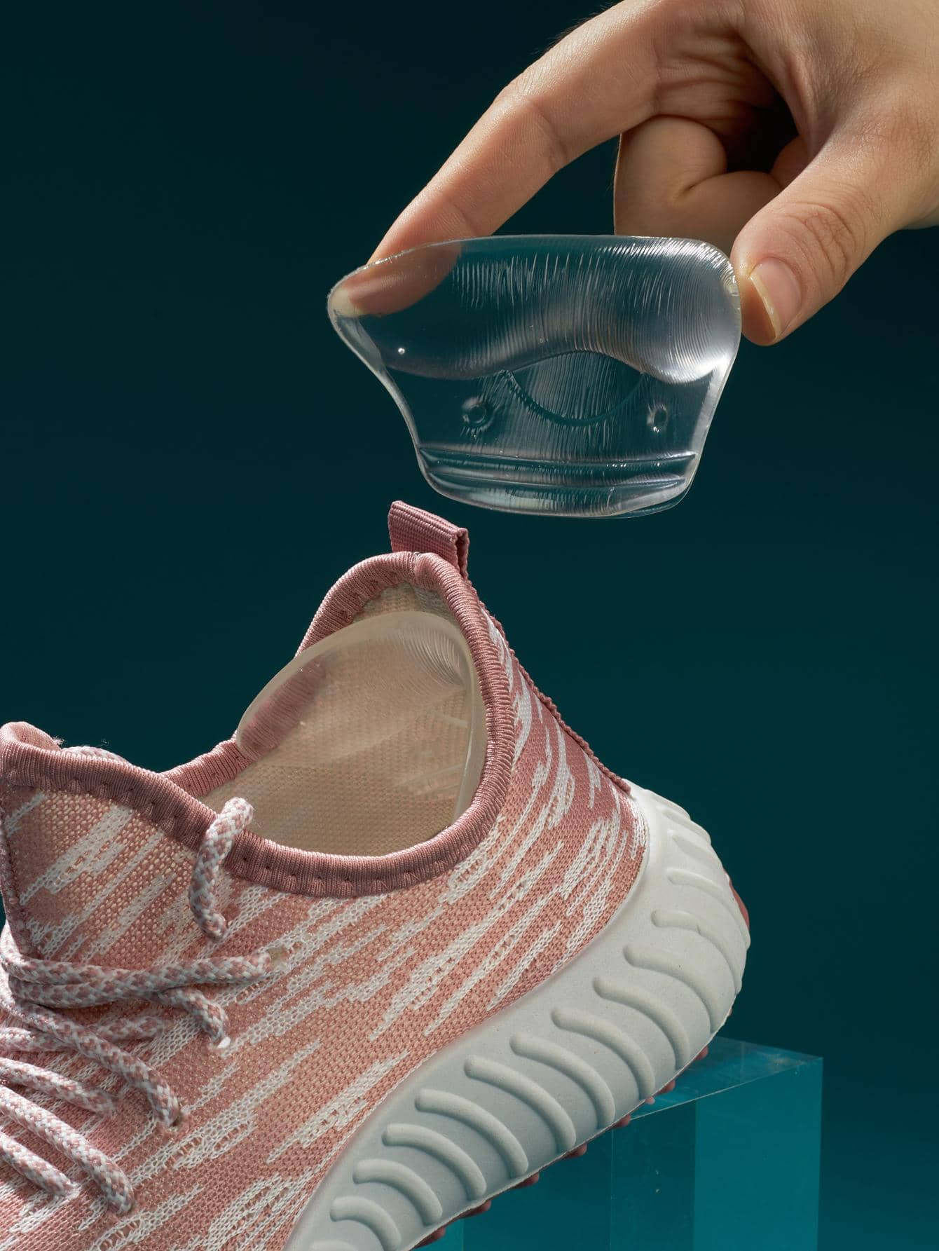 1雙耐磨腳鞋透明矽膠加厚配件適用於運動鞋 - 無色 - 查看 1