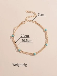 Vòng chân xếp lớp trang trí hạt - Nhiều màu - Xem 3