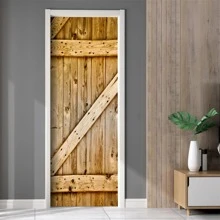 1 nhãn dán cửa hoa văn vân gỗ - Màu vàng - Xem 2