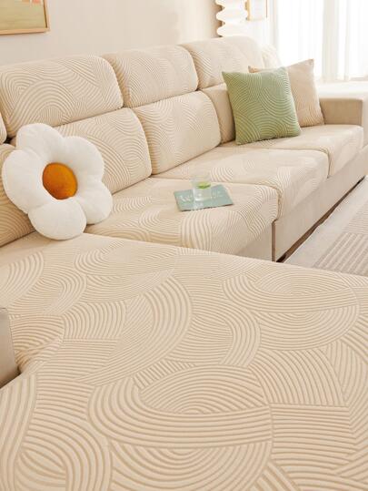 1 Stück geometrischem Design, Sofa Sitzbezug , Modern Polyester Dehnbar Sofakissenbezug für Zuhause , Alle Jahreszeit
