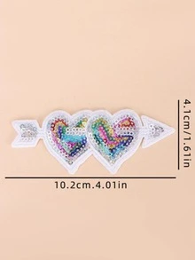 4入組心形熨燙貼片 - 彩色 - 查看 3