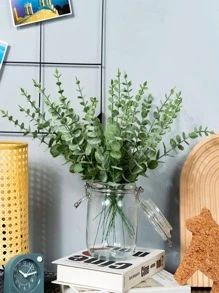 12/15/24pcs Eucalyptus Stems Decor Artificial Eucalyptus Leaves Faux Greenery Branches For Wedding Centerpiece Flower Floral Arrangement Farmhouse Home Decoration, Valentine Day, Gift Gifts Birthday Graduation,Garden Decor,Outdoor Plant,Gardening,Fake Flowers