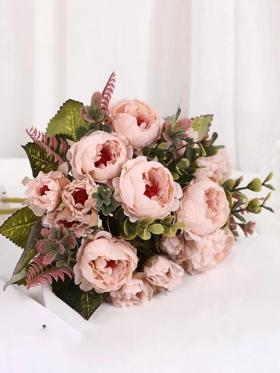 1pc Cross-border Export Peony Imitation Flower For Home, Wedding, Hotel, Engineering, Garden Decoration Wholesale From Manufacturer