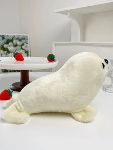 1入組織物長毛絨可愛毛絨動物玩具適用於兒童睡眠友誼 - 白色 - 查看 3