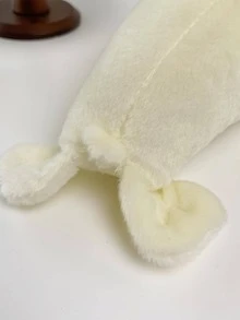 1入組織物長毛絨可愛毛絨動物玩具適用於兒童睡眠友誼 - 白色 - 查看 6