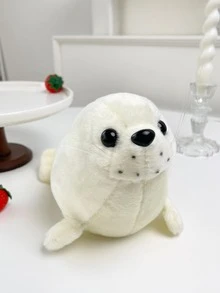 1入組織物長毛絨可愛毛絨動物玩具適用於兒童睡眠友誼 - 白色 - 查看 2