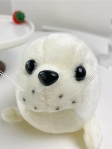 1入組織物長毛絨可愛毛絨動物玩具適用於兒童睡眠友誼 - 白色 - 查看 5