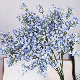 1入組人造滿天星嬰兒藍色的PVC假適用於家庭裝飾