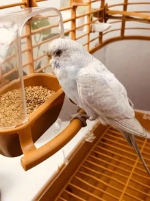 1pc Wooden Bird Feeder - Yellow - View 1