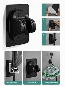 1入組免打孔ABS花灑日常銀花灑架適用於浴室