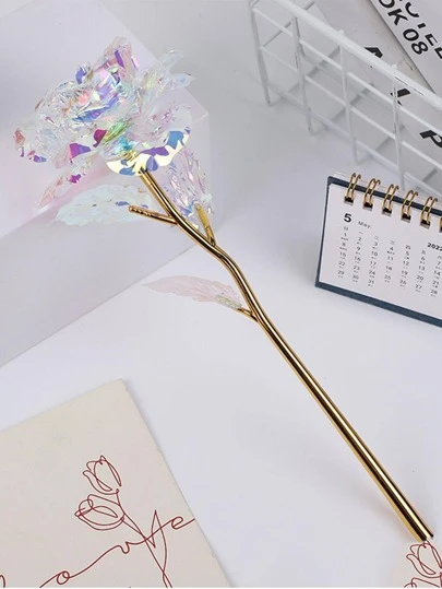 1入組人造現代人造玫瑰莖仿真花裝飾傢居裝飾適用於家庭