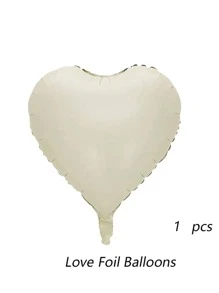 1入組塑膠創意心形裝飾氣球適用於家庭婚禮派對 - 白色 - 查看 1