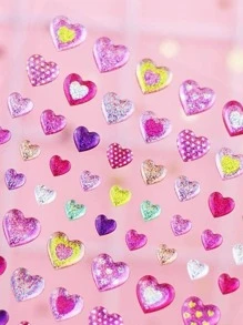 1 Họa Tiết Trái Tim Các Loại Miếng Dán, Miếng Dán Trang Trí Đa Năng Cho Thủ Công DIY, Tay Tài Khoản Trang Trí - Hồng - Xem 1