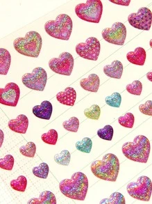 1 Họa Tiết Trái Tim Các Loại Miếng Dán, Miếng Dán Trang Trí Đa Năng Cho Thủ Công DIY, Tay Tài Khoản Trang Trí - Hồng - Xem 3