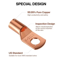 120pcs/set Copper Tube Terminal Battery Welding Cable Lug Ring Crimp Connector Kit - Bronze - View 4