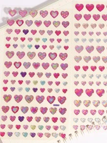 1入組愛心圖案多種多用途裝飾貼紙適用於DIY手帳裝飾用品 - 粉色 - 查看 5