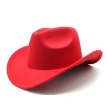 素色軟呢帽 - 紅色 - 查看 2