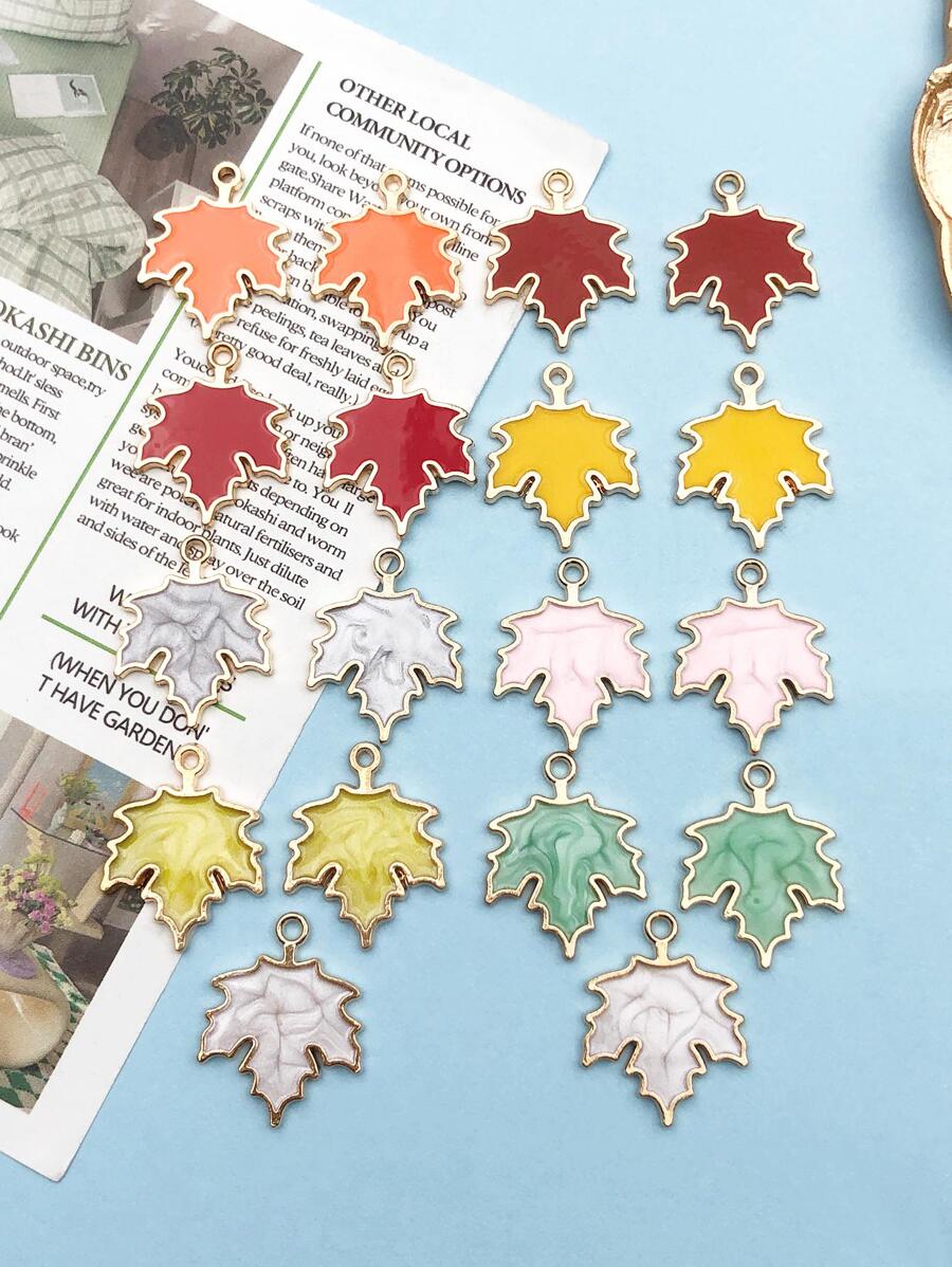 15pcs/set Maple Leaf DIY Pendant - Multicolor - View 1