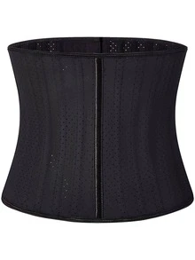 橡膠運動腰帶塑身腰部訓練帶束腰胸衣 - 黑色 - 查看 7