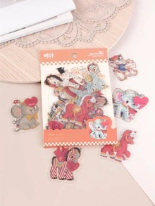 30 piezas Calcomanía con estampado de dibujos animados clasificado dulce para estudiantes - Multicolor - Ver 2
