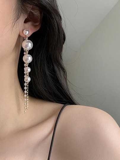Faux Pearl Drop Earrings