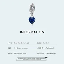 WOSTU Cubic Zirconia Heart Sterling Silver DIY Bead - Silver - View 6