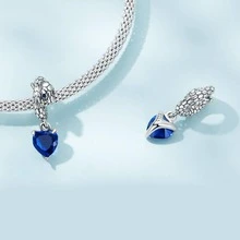 WOSTU Cubic Zirconia Heart Sterling Silver DIY Bead - Silver - View 4