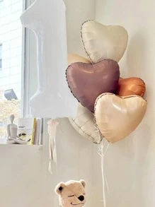 1入組塑膠創意心形裝飾氣球適用於家庭婚禮派對 - 白色 - 查看 6