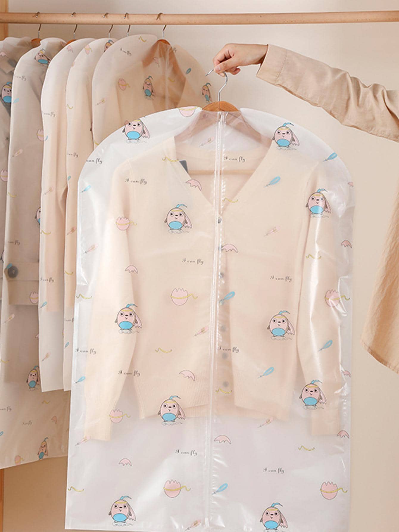 Túi nén chân không đồ họa hoạt hình 1 cái - trắng - Xem 1