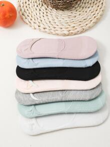 7雙裝女式素色休閒隱形襪適合日常生活 - 彩色 - 查看 3