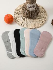 7雙裝女式素色休閒隱形襪適合日常生活 - 彩色 - 查看 2