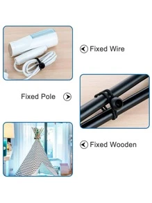 10pcs Black Plastic Wear-Resistant Camping Elastic Binding Rope - Black - View 5