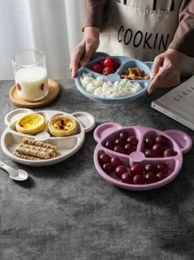 1 件卡通耳朵设计盘子、厨房、圣诞礼物、学校用品 - 彩色 - 查看 1