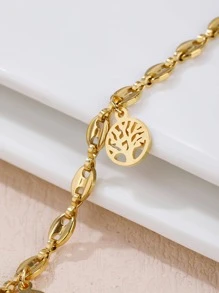 Tree Chi tiết Round Charm Bracelet - Vàng - Xem 3