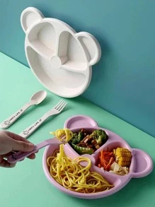 1 件卡通耳朵设计盘子、厨房、圣诞礼物、学校用品 - 彩色 - 查看 3