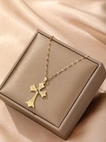 Vòng cổ mặt dây chuyền chữ thập - Vàng - Xem 1